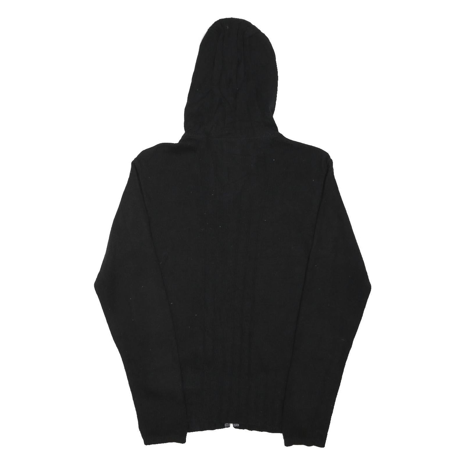 DIESEL Mens Black Hoodie Patterned Pullover Jumper S Cotton Blend Zip-Up