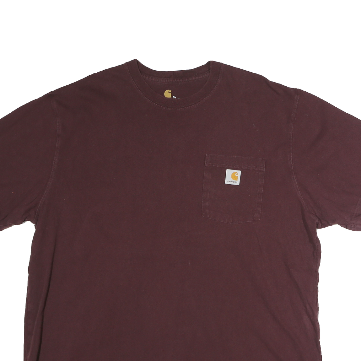 CARHARTT Mens Maroon Chest Pocket Logo T-Shirt XL Short Sleeve Crew Neck