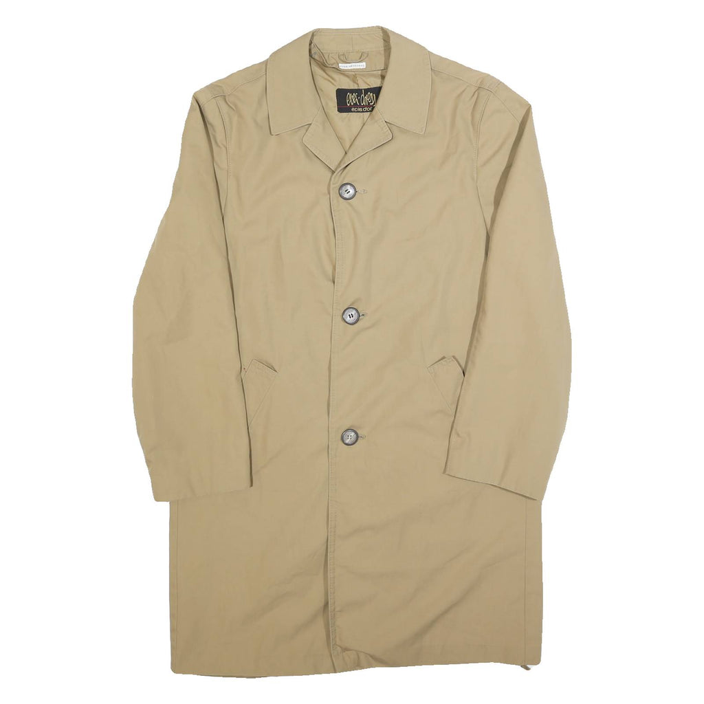 EVER DRESS Mens Beige Cotton Blend Button Jacket M Plain Classic Coat