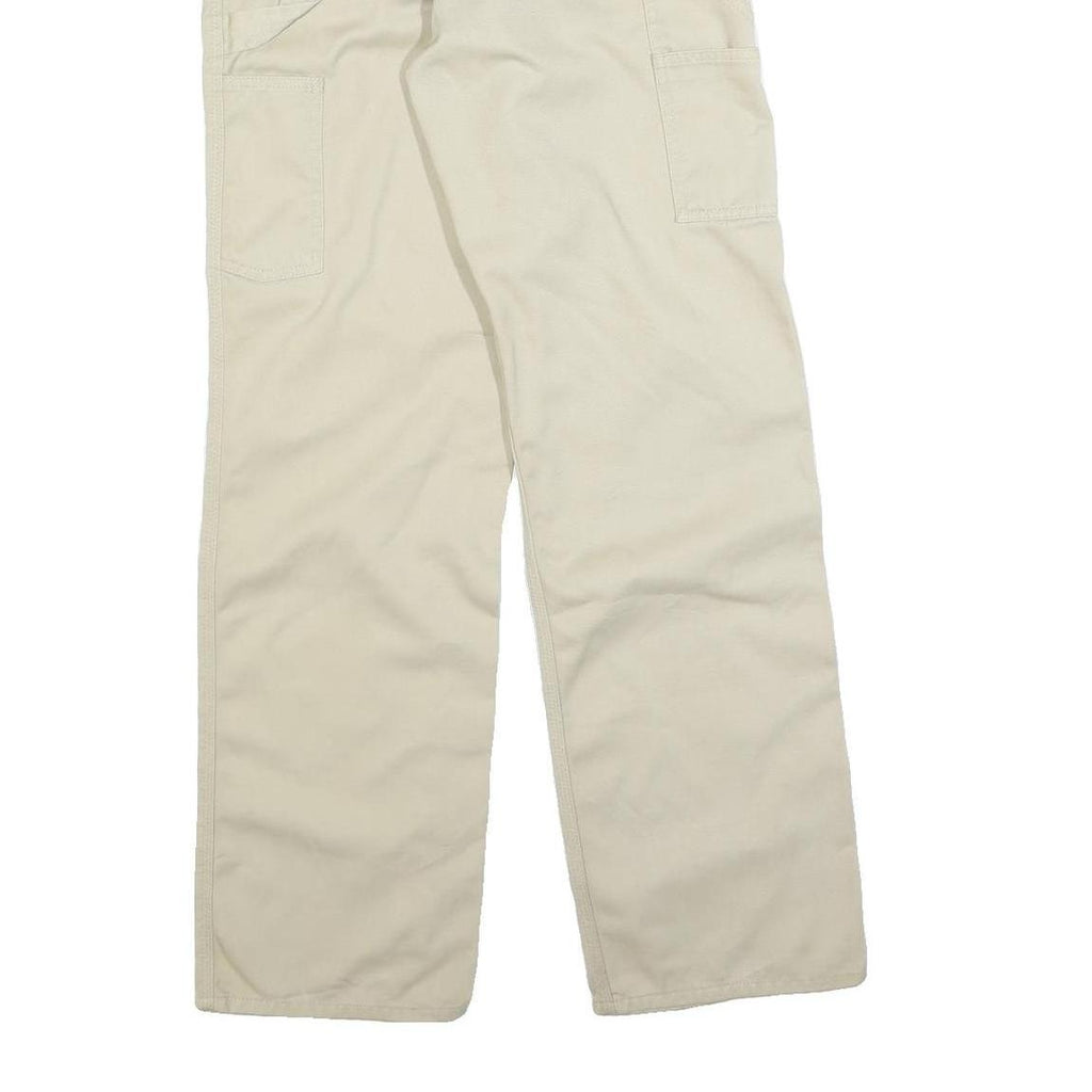 CARHARTT Mens Cotton Blend White Relaxed Straight Trousers W32 L31 Workwear