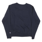 CHAMPION Mens Navy Blue Cotton Blend Crew Neck M Logo Sweatshirt Pullover