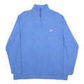 CHAPS Mens Blue Plain Pullover Roll Neck Basic Knit L Cotton Jumper Stylish