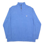 CHAPS Mens Blue Plain Pullover Roll Neck Basic Knit L Cotton Jumper Stylish