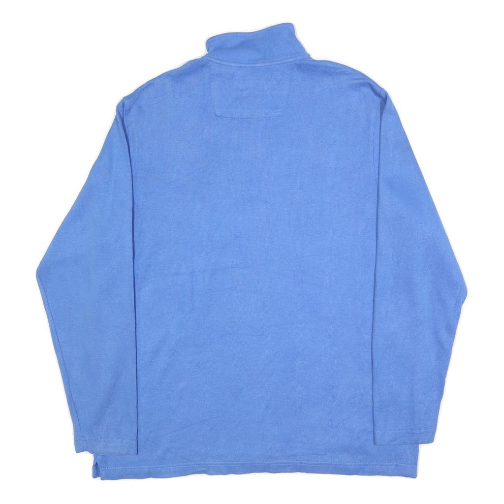CHAPS Mens Blue Plain Pullover Roll Neck Basic Knit L Cotton Jumper Stylish