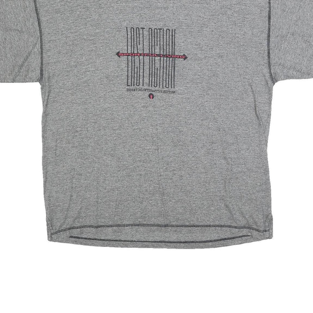 VINCI Womens Grey Graphic T-Shirt L Short Sleeve Crew Neck Cotton Blend