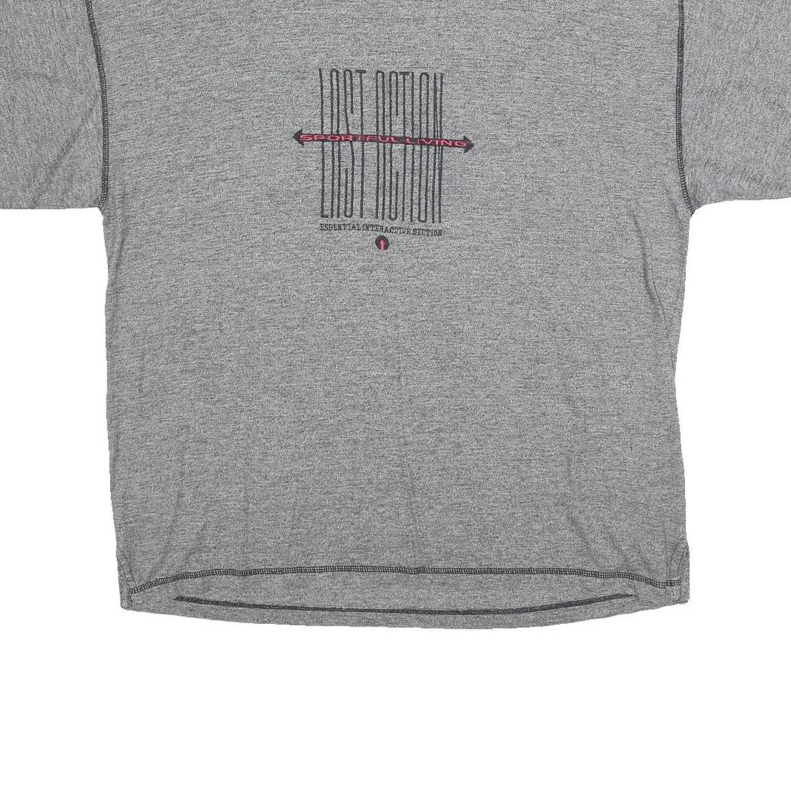 VINCI Womens Grey Graphic T-Shirt L Short Sleeve Crew Neck Cotton Blend