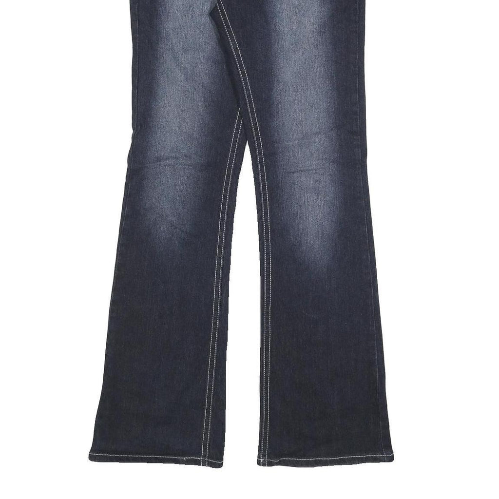 RUE21 Womens Slim Bootcut Denim Dark W32 L34 Stylish Embroidered Back Pockets