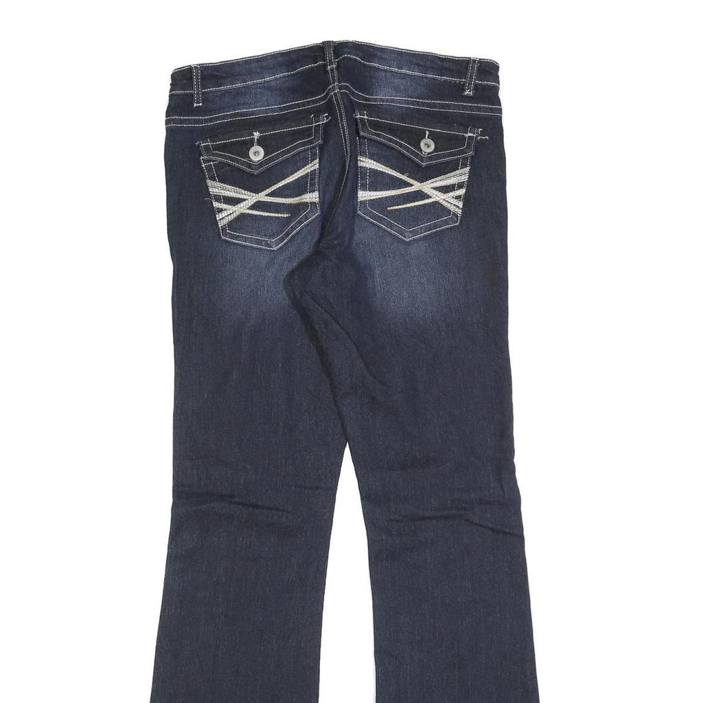 RUE21 Womens Slim Bootcut Denim Dark W32 L34 Stylish Embroidered Back Pockets