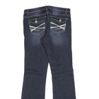 RUE21 Womens Slim Bootcut Denim Dark W32 L34 Stylish Embroidered Back Pockets