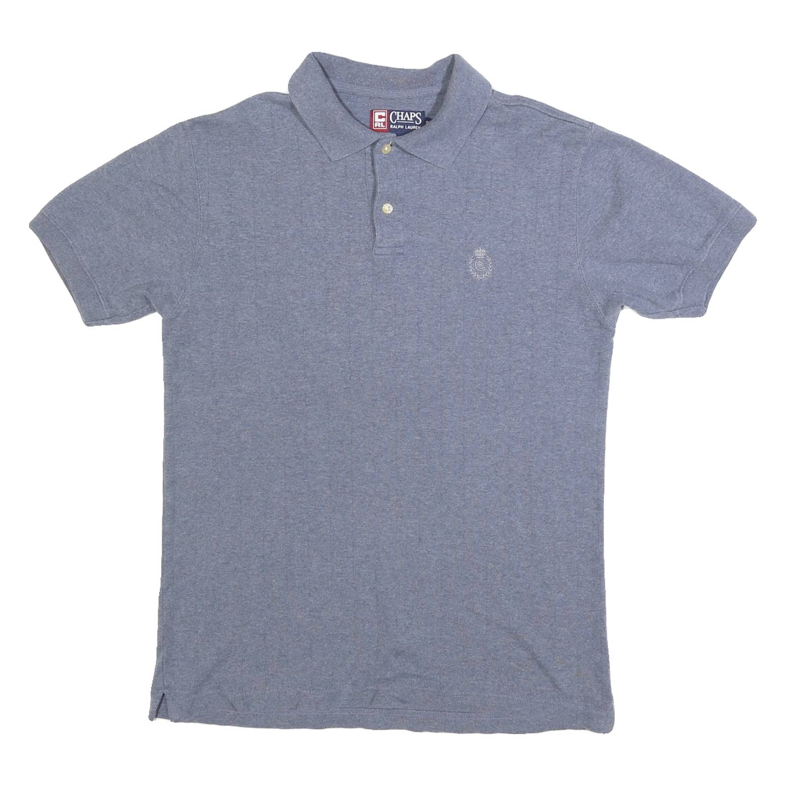 CHAPS RALPH LAUREN Mens Blue Short Sleeve Plain Polo Shirt S Cotton Blend