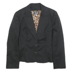 DOLCE & GABBANA Womens Black Blazer Jacket S Cotton Blend Plain Button Detail