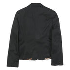 DOLCE & GABBANA Womens Black Blazer Jacket S Cotton Blend Plain Button Detail
