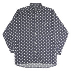 PACKARD Mens Blue & White Pattern Shirt M Cotton Casual Long Sleeve Button