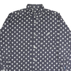 PACKARD Mens Blue & White Pattern Shirt M Cotton Casual Long Sleeve Button