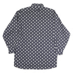 PACKARD Mens Blue & White Pattern Shirt M Cotton Casual Long Sleeve Button
