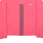ADIDAS Womens Pink Jacket UK 18 Polyester Zip Plain Sportswear Activewear