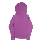REEBOK Womens Purple Hoodie XS Pink Logo Print Pullover Sweatshirt