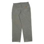 CARHARTT Mens Cotton Blend Grey Relaxed Straight Trousers W36 L34 Workwear