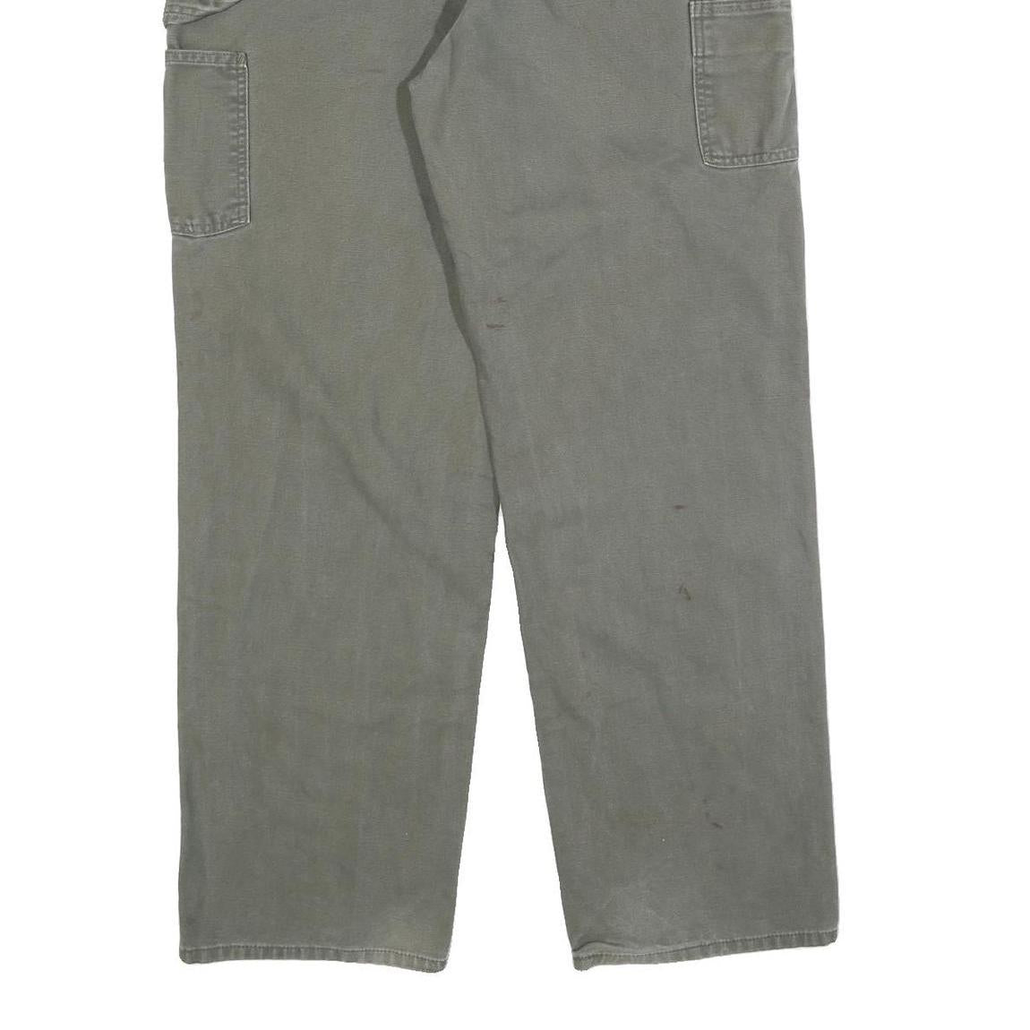 CARHARTT Mens Cotton Blend Grey Relaxed Straight Trousers W36 L34 Workwear
