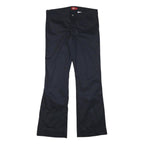 DICKIES Womens Polyester Blend Black Regular Flared Trousers W32 L32 Workwear