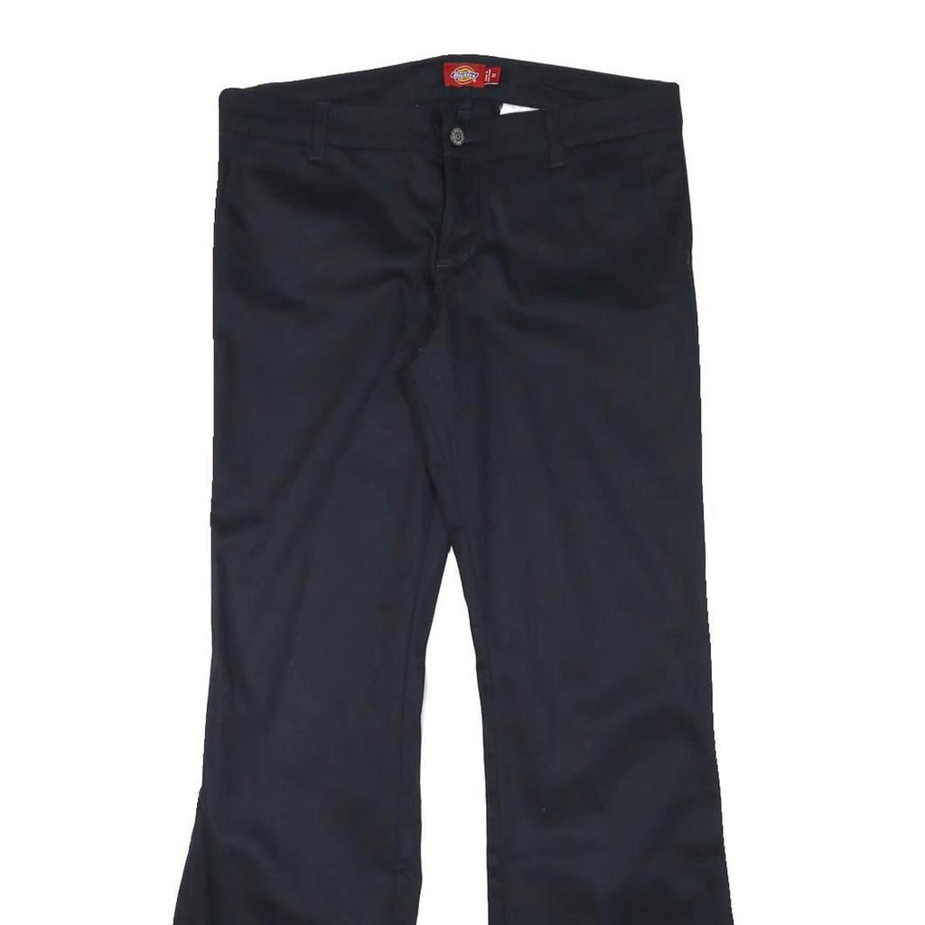 DICKIES Womens Polyester Blend Black Regular Flared Trousers W32 L32 Workwear