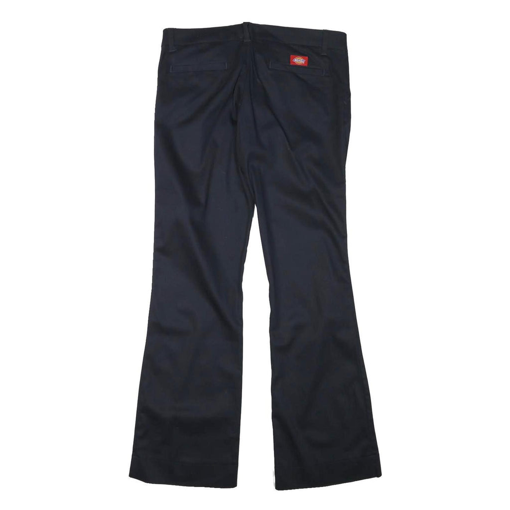 DICKIES Womens Polyester Blend Black Regular Flared Trousers W32 L32 Workwear