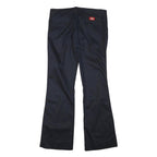 DICKIES Womens Polyester Blend Black Regular Flared Trousers W32 L32 Workwear