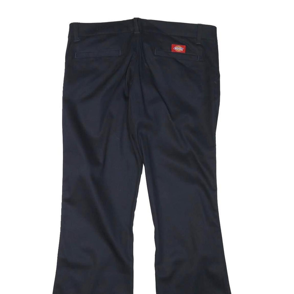 DICKIES Womens Polyester Blend Black Regular Flared Trousers W32 L32 Workwear