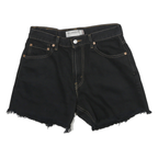 LEVI'S Mens Black Denim Cut-Off Shorts L W30 Relaxed Fit Casual Summer Style
