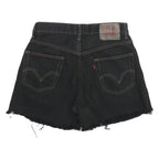 LEVI'S Mens Black Denim Cut-Off Shorts L W30 Relaxed Fit Casual Summer Style