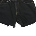 LEVI'S Mens Black Denim Cut-Off Shorts L W30 Relaxed Fit Casual Summer Style