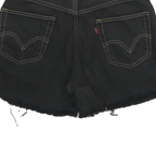 LEVI'S Mens Black Denim Cut-Off Shorts L W30 Relaxed Fit Casual Summer Style