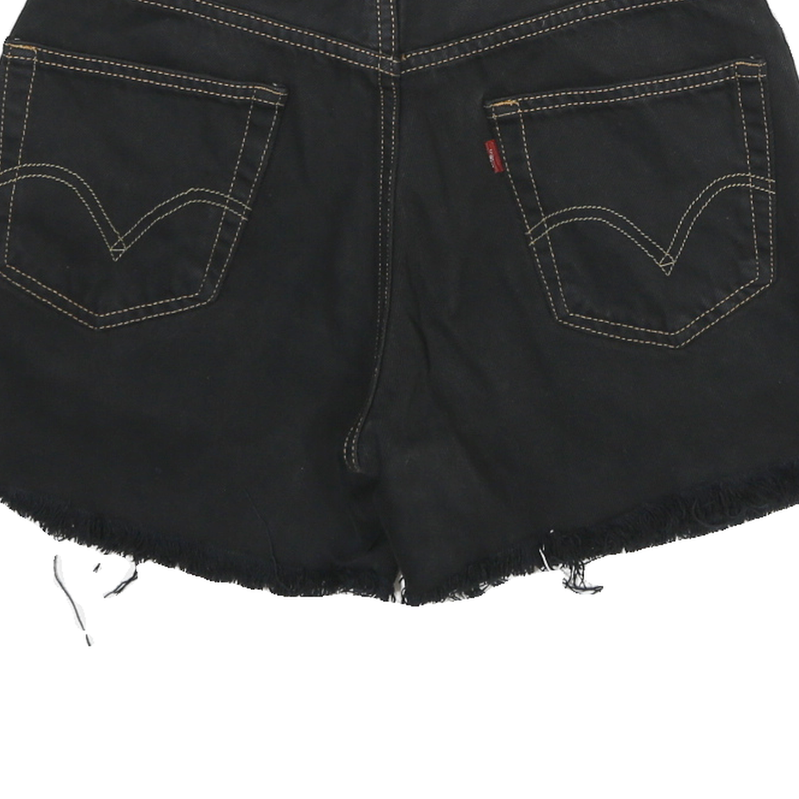 LEVI'S Mens Black Denim Cut-Off Shorts L W30 Relaxed Fit Casual Summer Style