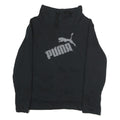 PUMA Womens Black Cotton Crew Neck Sweatshirt UK 12 Logo Print Pullover