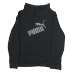 PUMA Womens Black Cotton Crew Neck Sweatshirt UK 12 Logo Print Pullover
