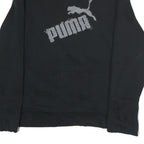 PUMA Womens Black Cotton Crew Neck Sweatshirt UK 12 Logo Print Pullover
