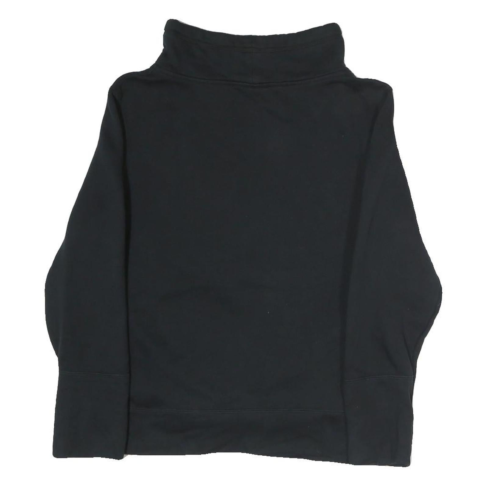 PUMA Womens Black Cotton Crew Neck Sweatshirt UK 12 Logo Print Pullover