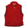 WOOLRICH Womens Red & Navy Fleece Zip Jacket L Casual Outdoor Warm Sleeveless