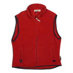 WOOLRICH Womens Red & Navy Fleece Zip Jacket L Casual Outdoor Warm Sleeveless