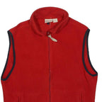 WOOLRICH Womens Red & Navy Fleece Zip Jacket L Casual Outdoor Warm Sleeveless