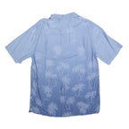 BATIK BAY Mens Blue Rayon Palm Tree Pattern Shirt M Casual Lightweight Summer