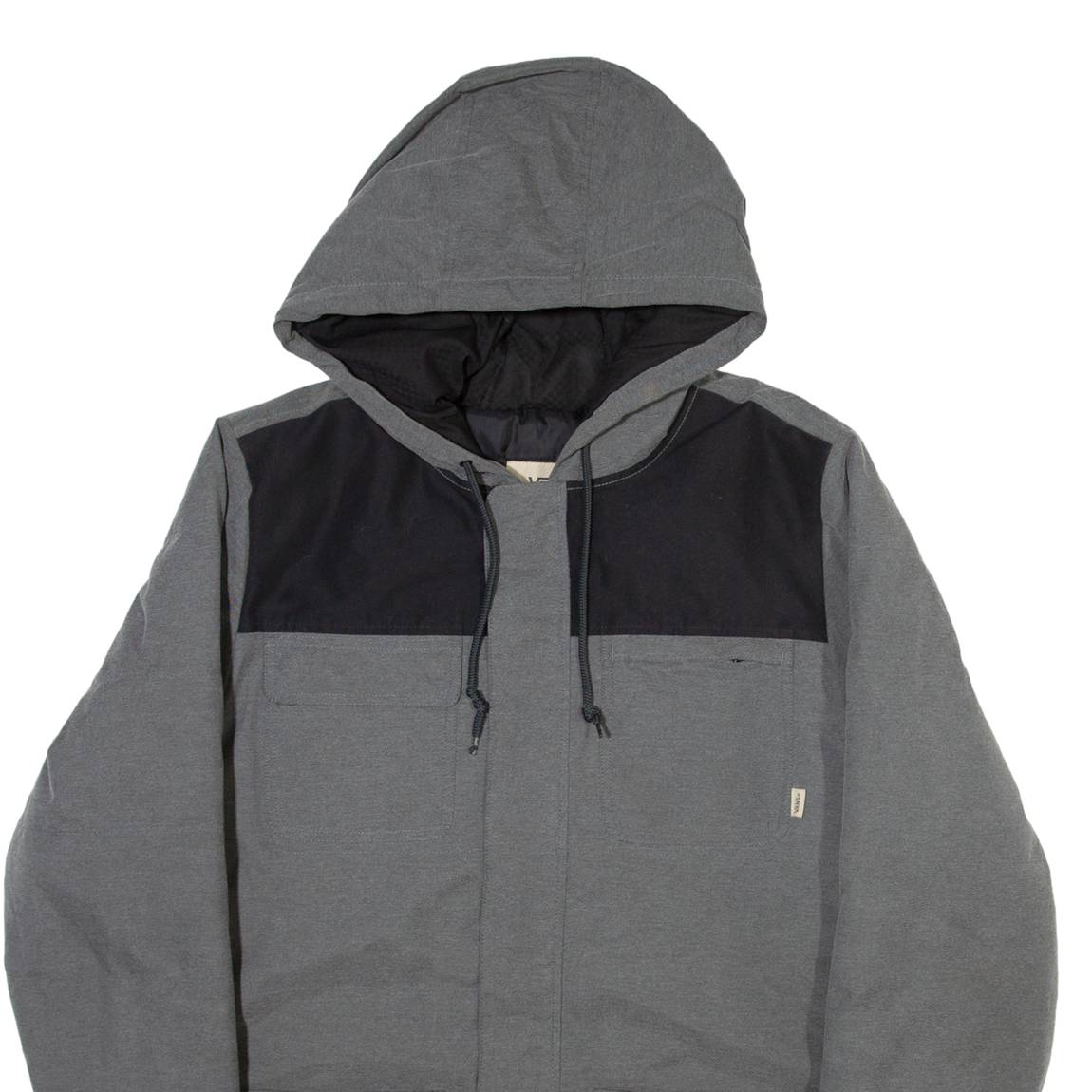 VANS Mens Puffer Jacket Green Nylon Hooded M