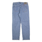 WRANGLER Mens Jeans Blue Regular Straight Denim Medium W34 L30 Cotton Blend Zip
