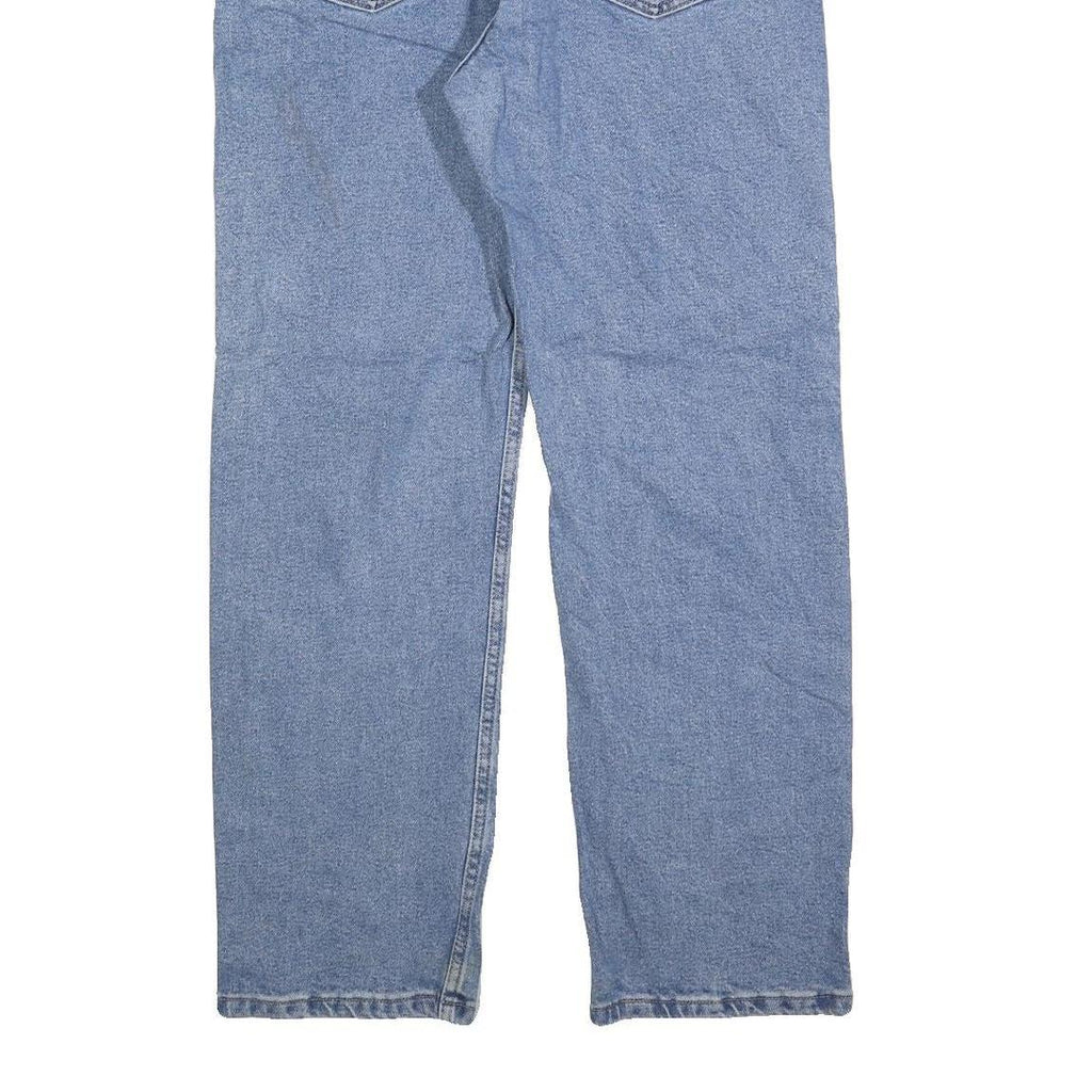 WRANGLER Mens Jeans Blue Regular Straight Denim Medium W34 L30 Cotton Blend Zip