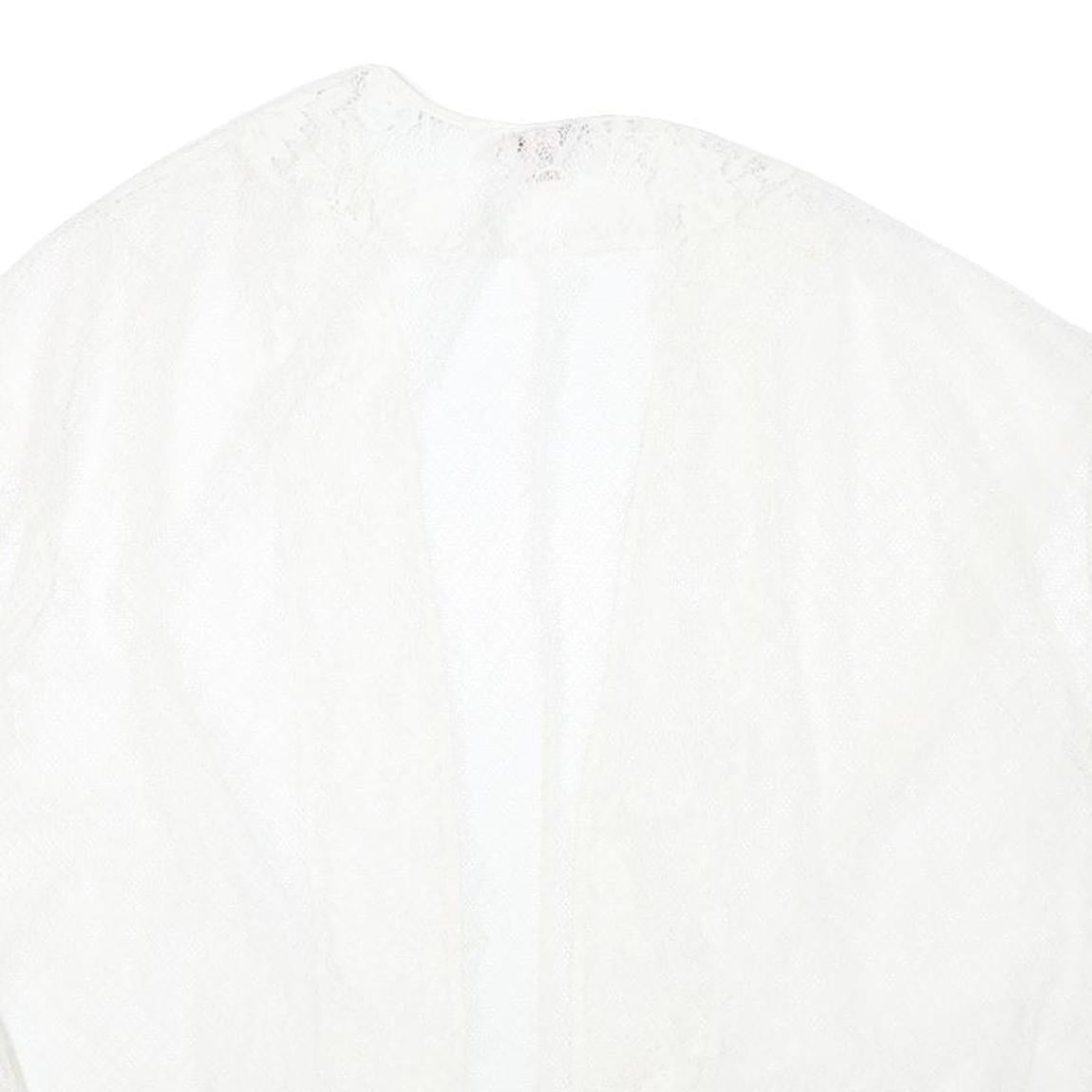 VICTORIA'S SECRET Womens White Lace Open Front Sleeveless Top M Lightweight