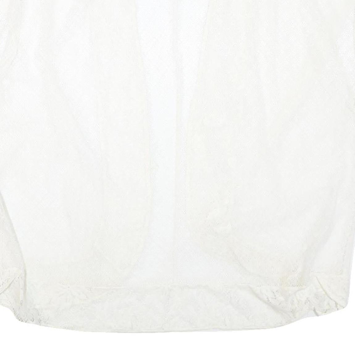 VICTORIA'S SECRET Womens White Lace Open Front Sleeveless Top M Lightweight