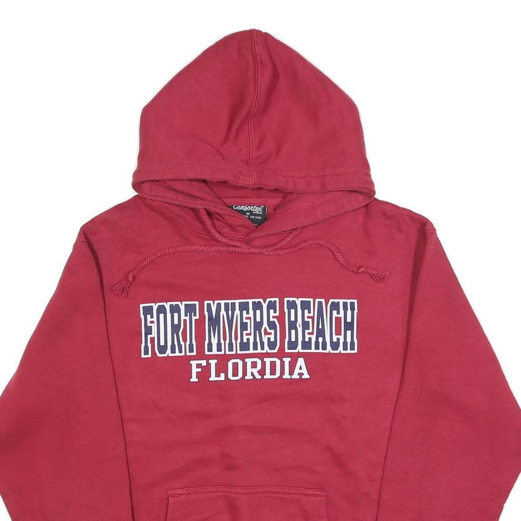 COMFORTEX Womens Red Fort Myers Beach Florida Pullover Hoodie M Casual
