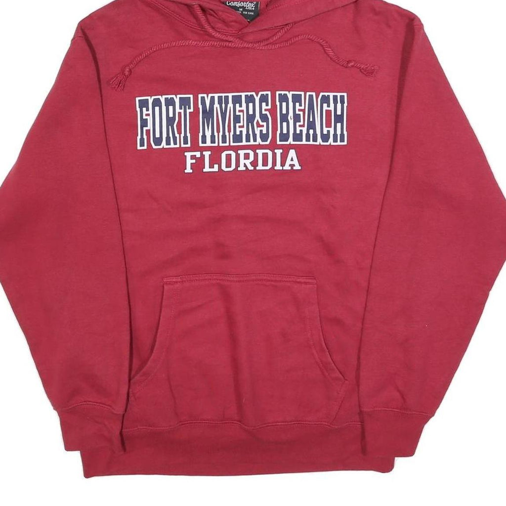 COMFORTEX Womens Red Fort Myers Beach Florida Pullover Hoodie M Casual