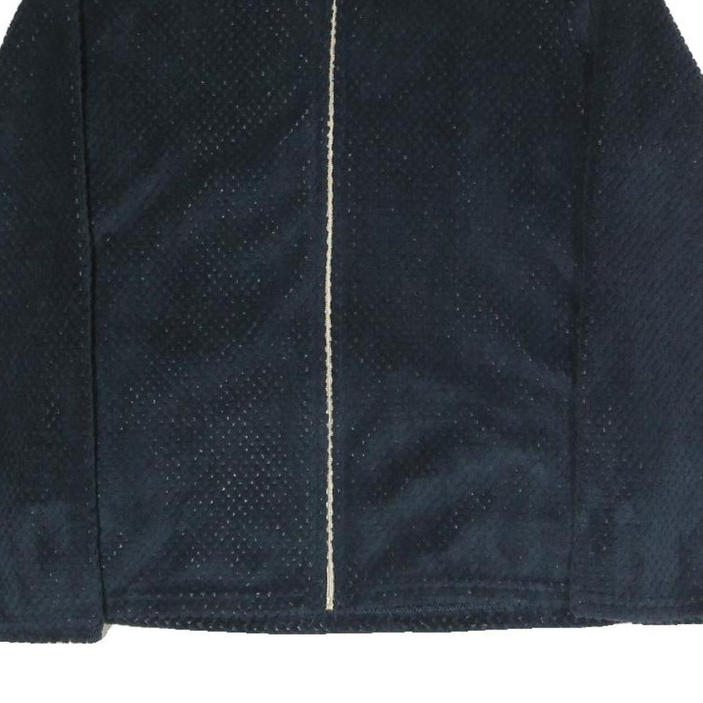 Womens Black Polyester Blend Plain Zip Jacket M Cozy Lightweight Casual