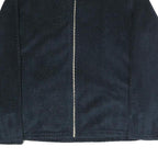 Womens Black Polyester Blend Plain Zip Jacket M Cozy Lightweight Casual